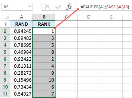 Створення випадкових чисел в Excel