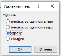 Методи видалення рядків із заданими значеннями в Excel