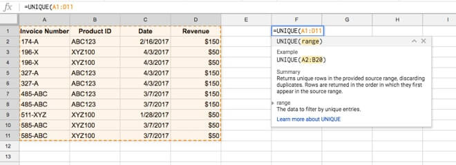 Як видалити дублікати в Google Sheets