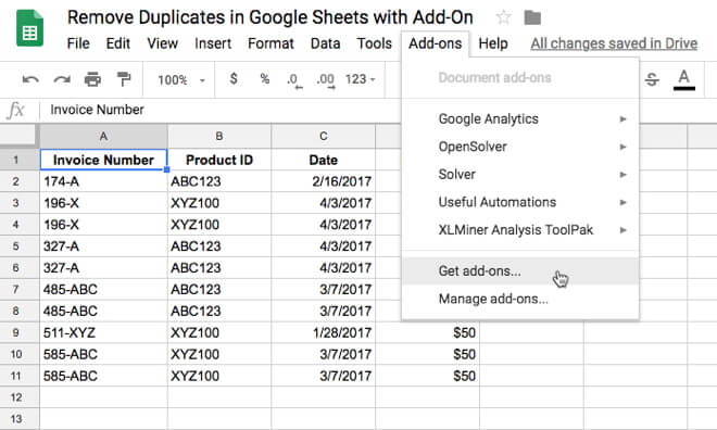 Як видалити дублікати в Google Sheets