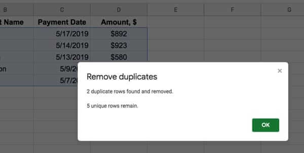 Як видалити дублікати в Google Sheets