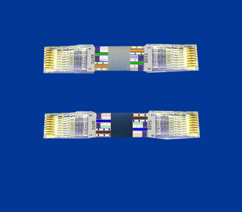 Розпинування інтернет кабелю RJ-45 на 4 та 8 проводів.