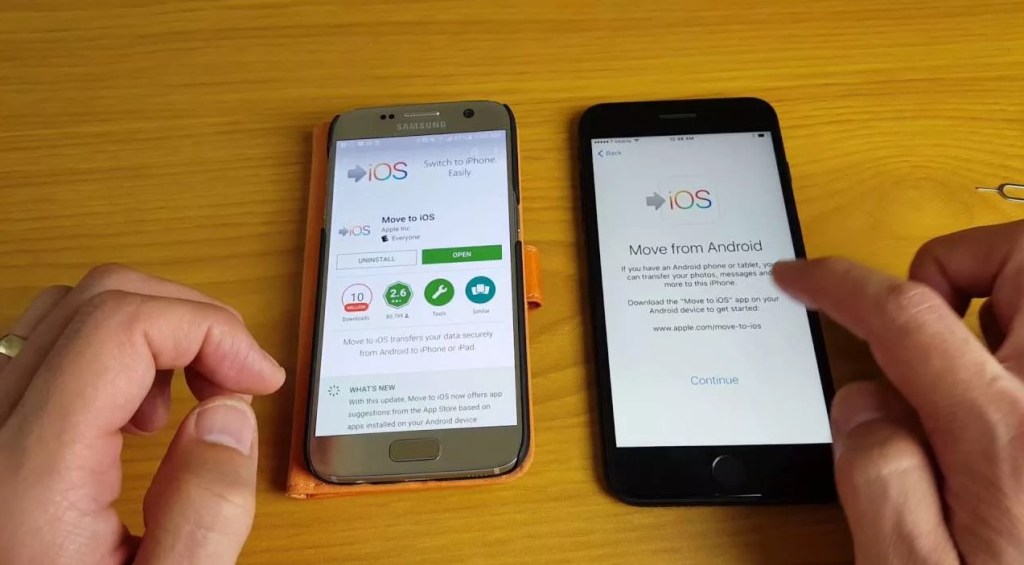 Як перенести дані з Андроїда на iPhone з комп'ютером і без