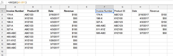 Як видалити дублікати в Google Sheets