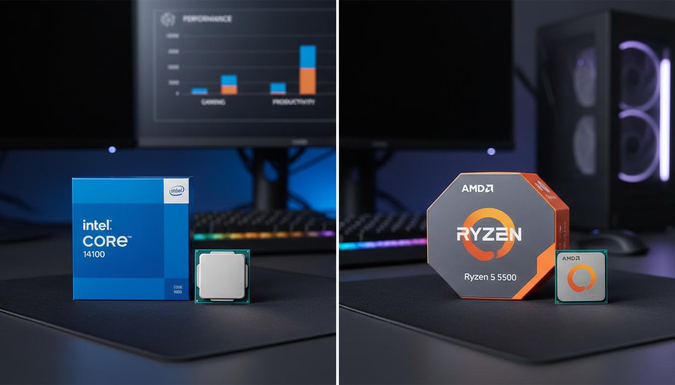 Бюджетний вибір: Intel Core i3-14100 проти AMD Ryzen 5 5500. . AMD Ryzen 5 5500 коротко Бюджетний вибір: Intel Core i3-14100 проти AMD Ryzen 5 5500. . AMD Ryzen 5 5500 коротко