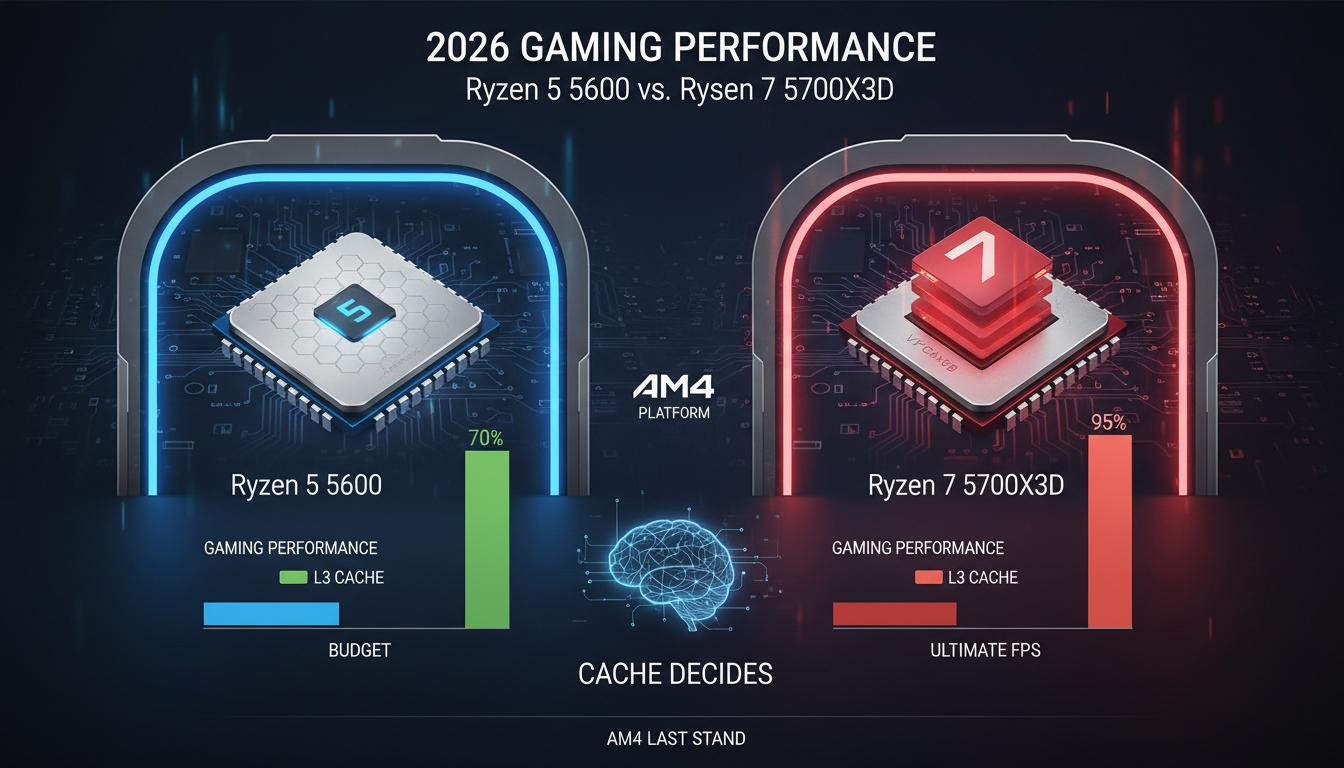 Платформа AM4 у 2026 році: Ryzen 5 5600 проти Ryzen 7 5700X3D. . Ігрова продуктивність: коли кеш вирішує Платформа AM4 у 2026 році: Ryzen 5 5600 проти Ryzen 7 5700X3D. . Ігрова продуктивність: коли кеш вирішує
