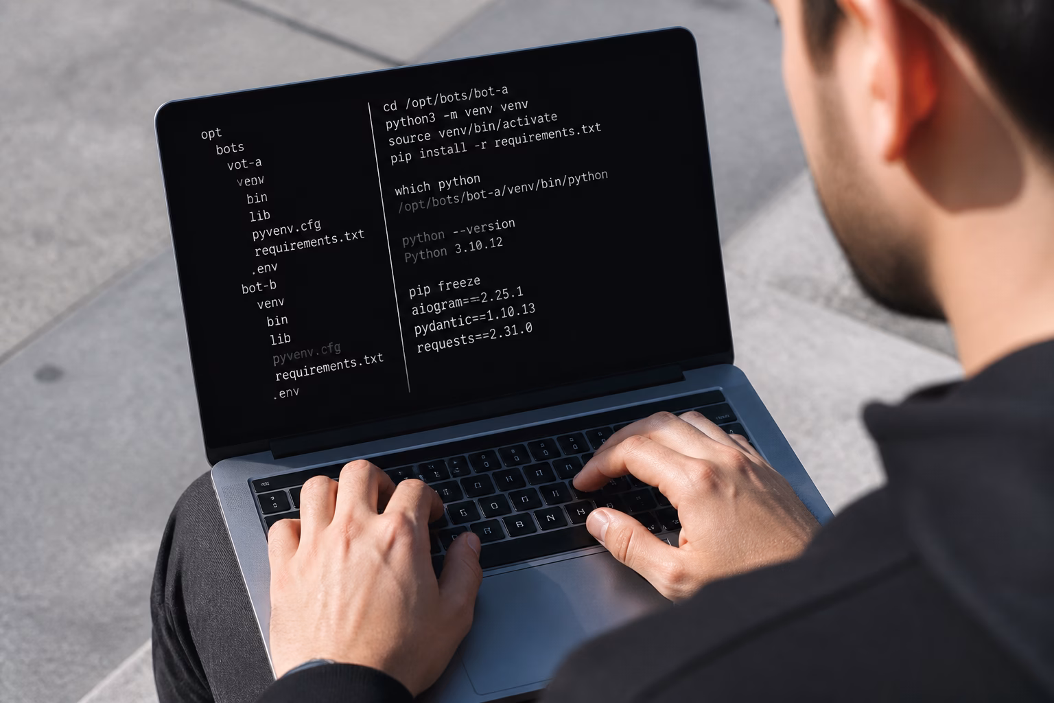 Python: окремий venv для кожного бота